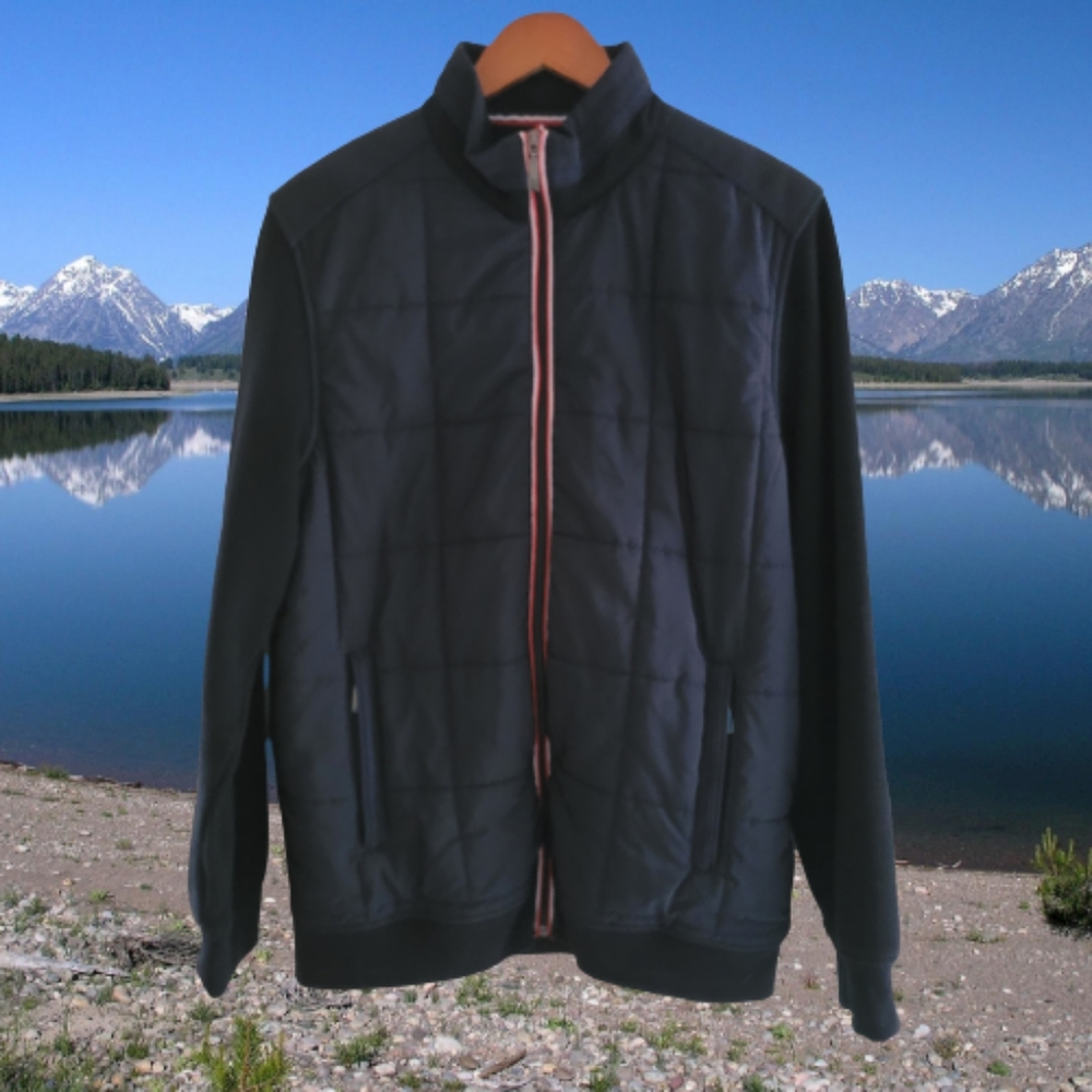 Luchiano Visconti Zip Bomber Long Sleeve Lightweight Puffer Fleece Jacket Large
